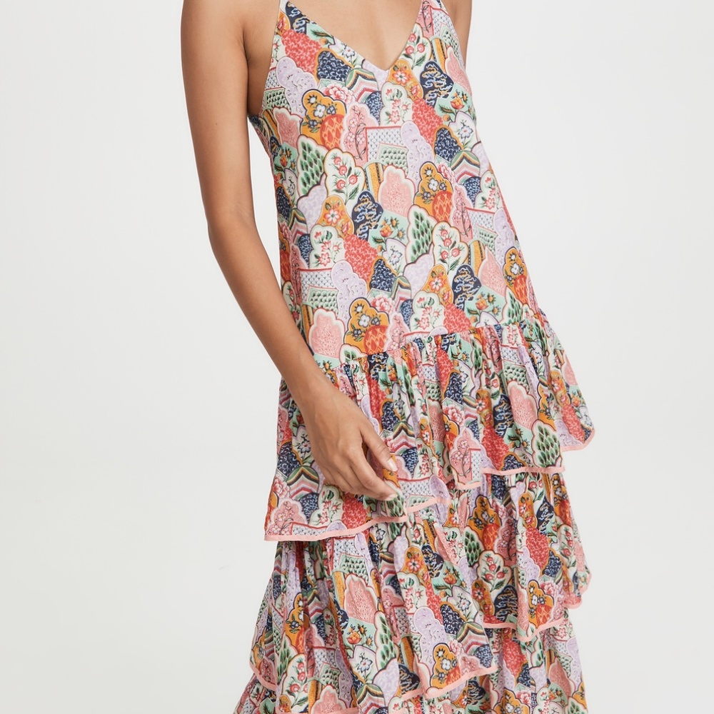 RHODE Vena Tiered Sleeveless Printed Midi Dress - NWT - Small - Picture 5 of 9
